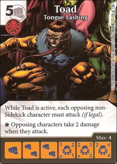 Marvel Dice Masters Uncanny X-Men  card 59 Toad: Tongue Lashing