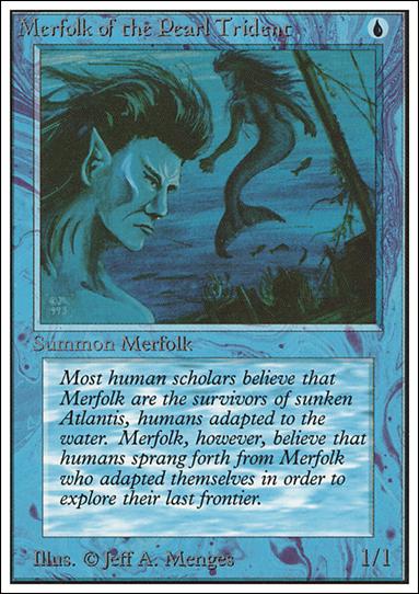 Magic the Gathering: Unlimited (Base Set) card 67 Merfolk of the Pearl Trident
