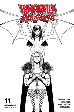 Vampirella / Red Sonja issue 11-I Drew Moss 1:10 Black & White Cover