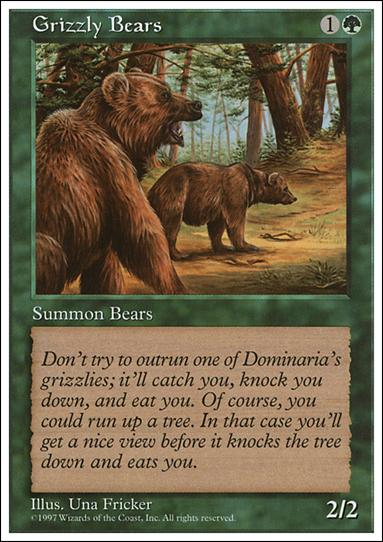 Magic the Gathering: 5th Edition (Base Set) card 301 Grizzly Bears