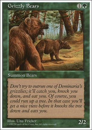 Magic the Gathering: 5th Edition (Base Set) card 301 Grizzly Bears