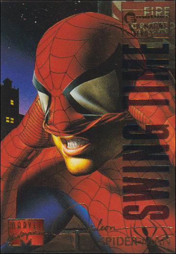 1995 Marvel Masterpieces (Multi-Foil E-Motion Parallel Base Set) card 92 Spider-Man