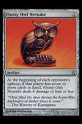 Magic the Gathering: Saviors of Kamigawa (Base Set) card 154 Ebony Owl Netsuke