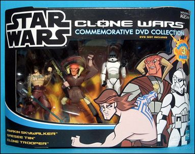 Star Wars: Clone Wars (Animated) Commemorative Box Sets figure 3 Pack #1 (Wal-Mart Exclusive)