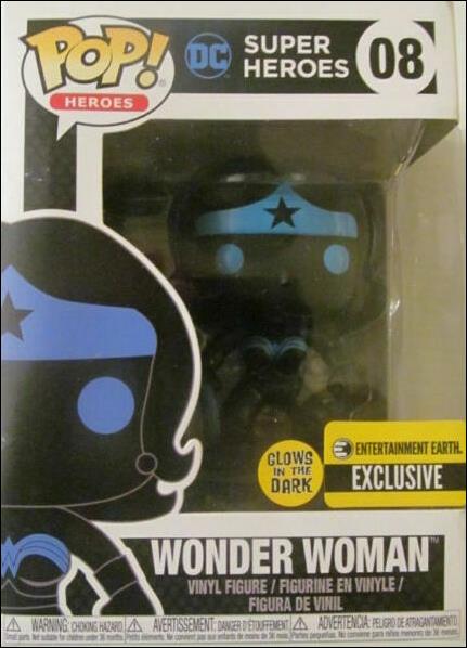 POP! Heroes figure 8-F Wonder Woman (Silhouette) (Glow) EE Exclusive
