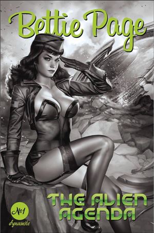 Bettie Page: The Alien Agenda issue 1-R Josh Burns 1:30 Black & White Cover