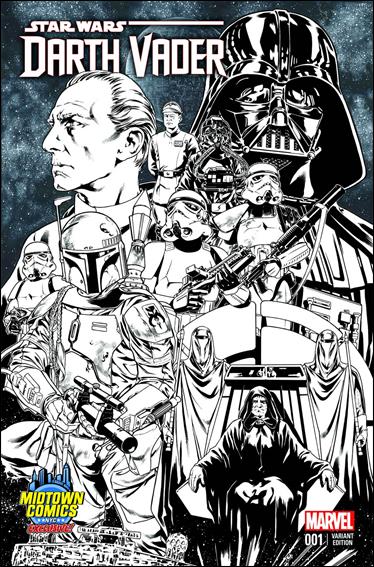Darth Vader (2015) issue 1-S Mark Brooks Midtown Comics Black and White Cover