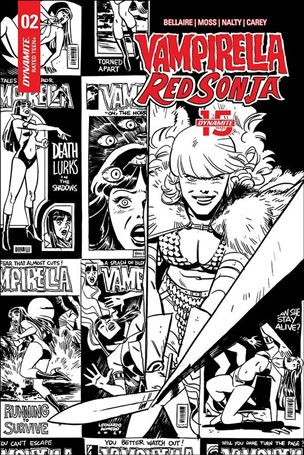 Vampirella / Red Sonja issue 2-M Leonardo Romero 1:40 Black & White Cover
