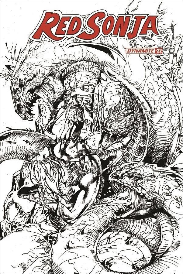 Red Sonja (2019) issue 22-I Roberto Castro 1:11 Black & White Cover