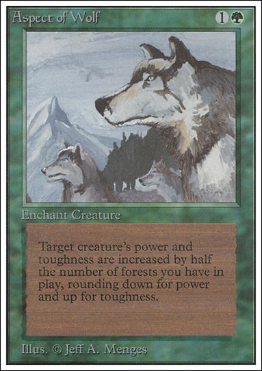Magic the Gathering: Unlimited (Base Set) card 185 Aspect of Wolf