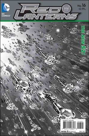 Red Lanterns issue 16-B Wraparound 1:25 Black and White Cover
