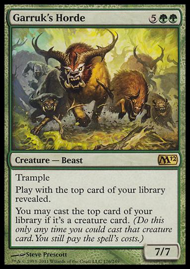 Magic the Gathering: 2012 Core Set (Base Set) card 176 Garruk's Horde