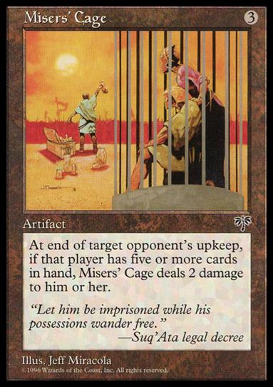 Magic the Gathering: Mirage (Base Set) card 311 Misers' Cage