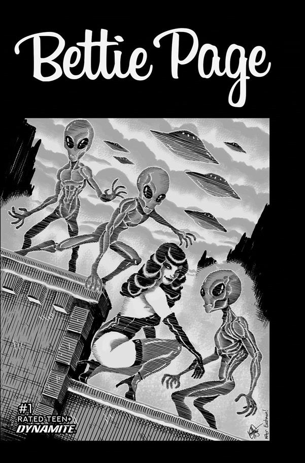 Bettie Page: The Alien Agenda issue 1-N Ken Haeser 1:11 Black & White Cover