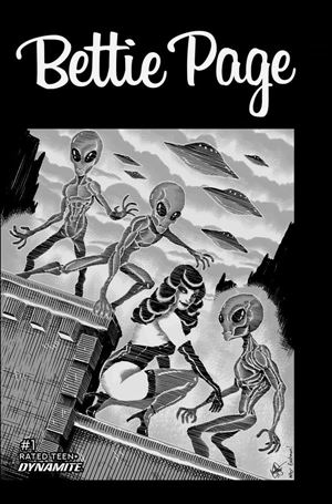 Bettie Page: The Alien Agenda issue 1-N Ken Haeser 1:11 Black & White Cover
