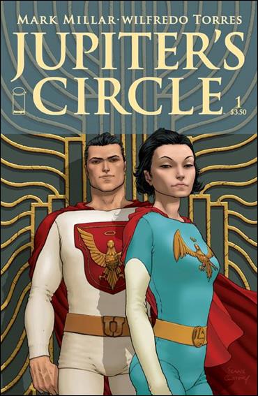 Jupiter's Circle (2015/04) issue 1 Frank Quitely "Utopian & Lady Liberty" Cover