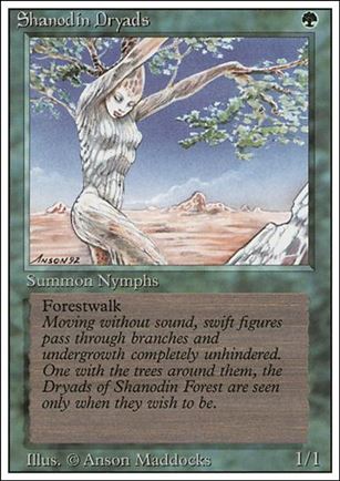 Magic the Gathering: Revised (Base Set) card 216 Shanodin Dryads