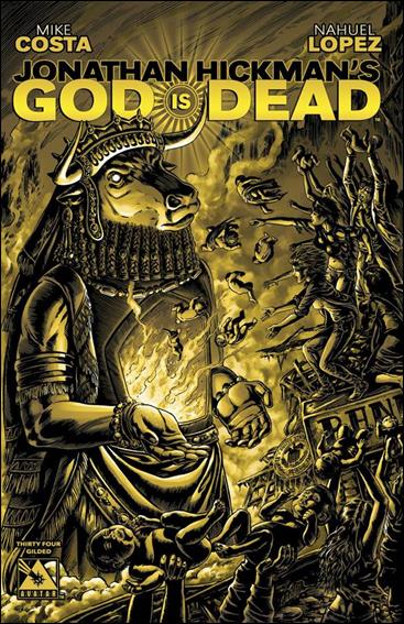 God is Dead issue 34-F Raulo Caceres 1:3 Gilded Cover