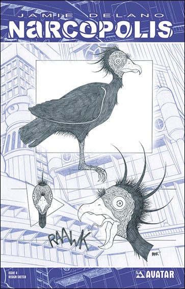 Jamie Delano's Narcopolis issue 4-C Design Sketch Cover