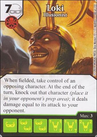Marvel Dice Masters Avengers vs. X-Men  card 80 Loki: Illusionist
