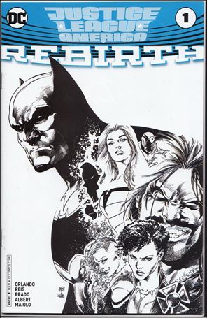 Justice League of America: Rebirth issue 1-C Ivan Reis B&W 1:Store Cover