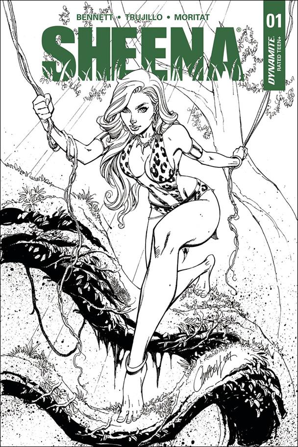 Sheena: Queen of the Jungle (2017) issue 1-H J. Scott Campbell 1:30 Black and White Cover
