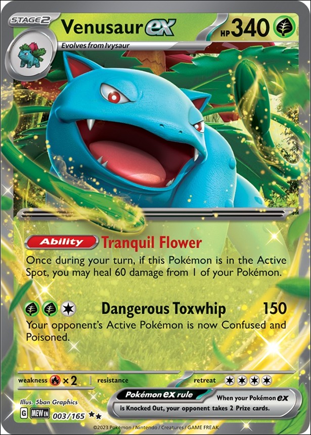Pokemon: Scarlet & Violet - 151 (Base Set) card 003/165 Venusaur EX (Holofoil)