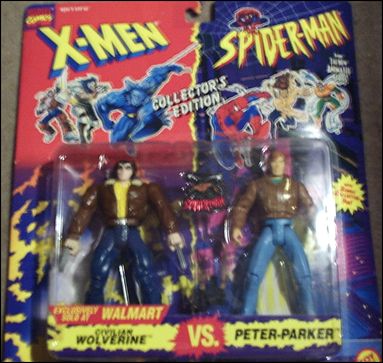 X-Men/Spider-Man Collector's Edition 2-Packs figure 1 Civilian Wolverine vs Peter Parker