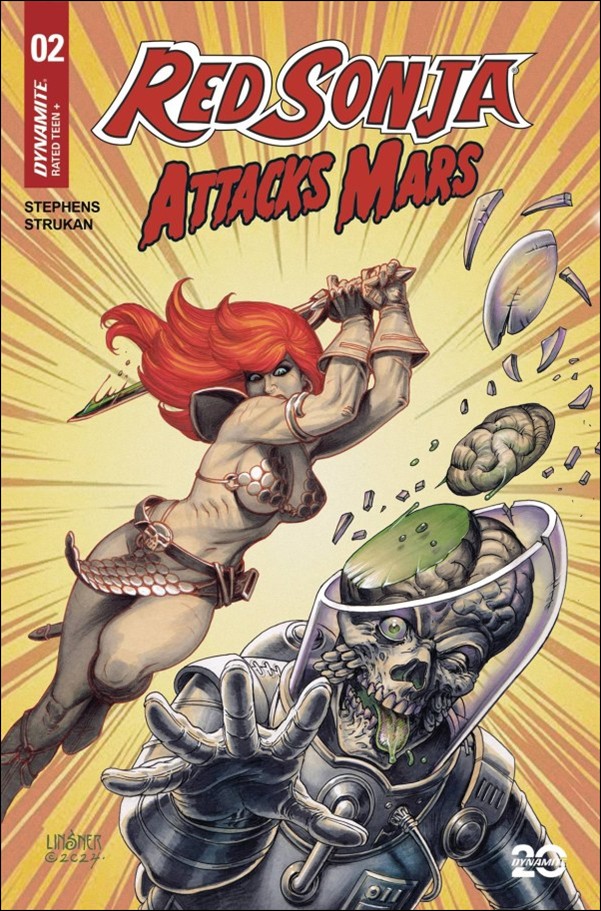Red Sonja Attacks Mars issue 2 Joseph Michael Linsner Cardstock Cover