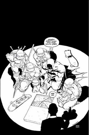 Batman/Teenage Mutant Ninja Turtles issue 1-MU Nick Dragotta Planet Comics Black & White Cover