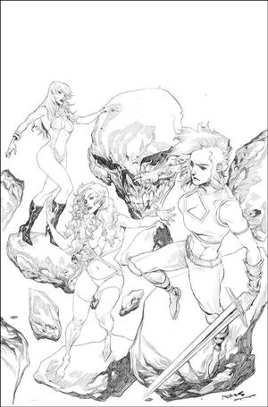 Sacred Six issue 11-L Raymund Bermudez 1:21 Black & White Virgin Cover