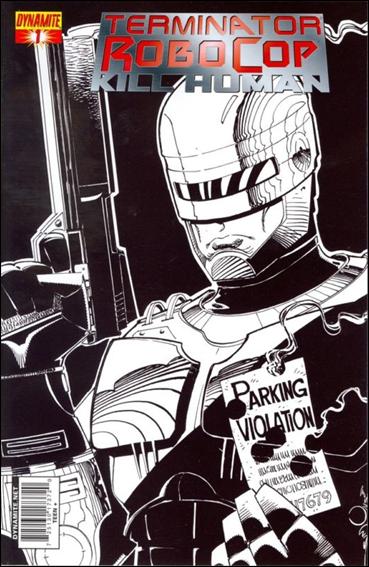 Terminator/Robocop: Kill Human issue 1-D Walter Simonson B&W 1:15 Cover