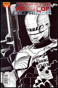 Terminator/Robocop: Kill Human issue 1-D Walter Simonson B&W 1:15 Cover