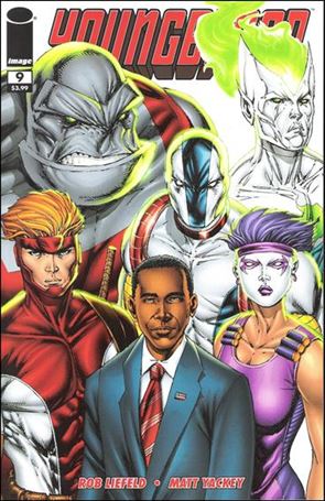 Youngblood (2008) issue 9-B Youngblood & Barack Obama Cover