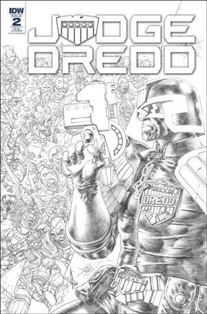 Judge Dredd: Under Siege issue 2-D Alan Quah 1:15 Black and White Cover