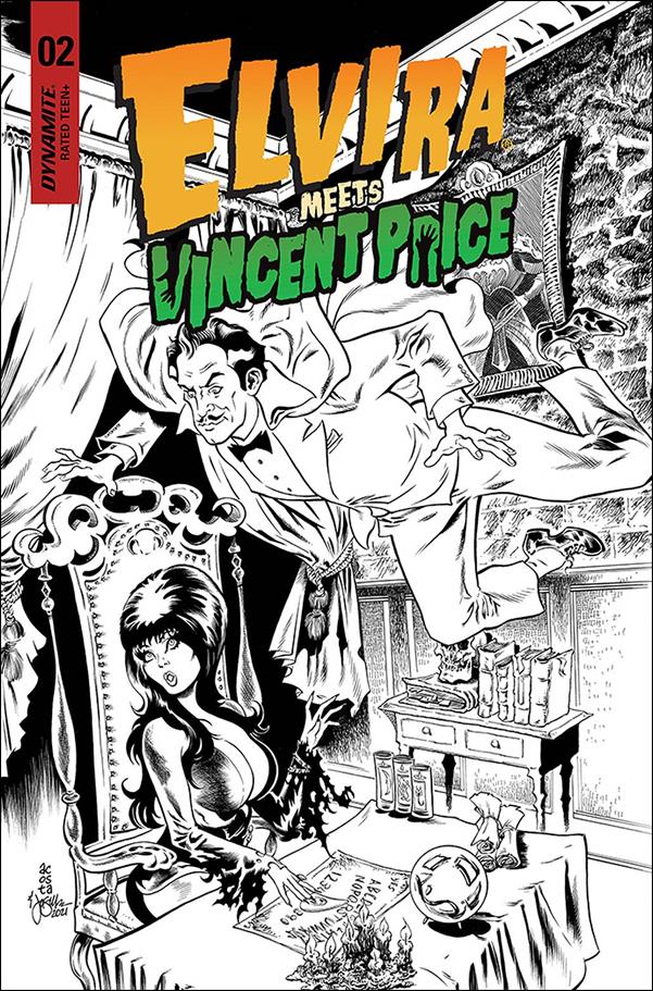 Elvira Meets Vincent Price issue 2-J Dave Acosta 1:25 Line Art Cover