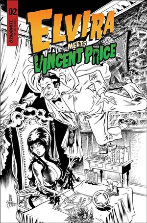 Elvira Meets Vincent Price issue 2-J Dave Acosta 1:25 Line Art Cover