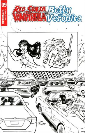 Red Sonja and Vampirella Meet Betty and Veronica issue 9-G Dan Parent 1:10 Black & White Cover