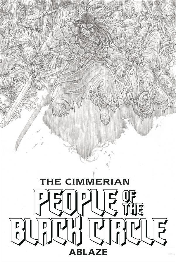 Cimmerian: People of the Black Circle issue 1-H Fritz Casas 1:20 Black & White Art Proof Cover