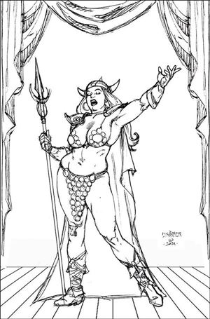 Sonjaversal issue 6-O Joseph Michael Linsner 1:40 B&W Virgin Cover