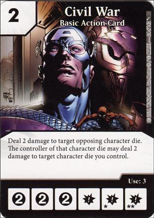 Marvel Dice Masters Civil War card 24 Civil War: Basic Action Card