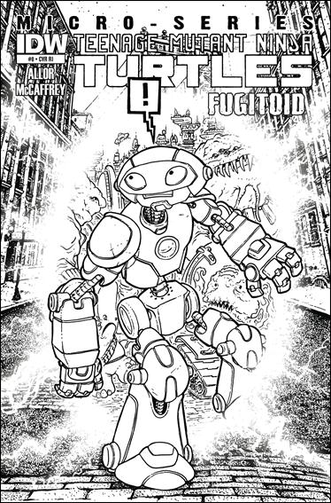 Teenage Mutant Ninja Turtles MicroSeries issue 8-C David Peterson 1:10 Black and White Cover