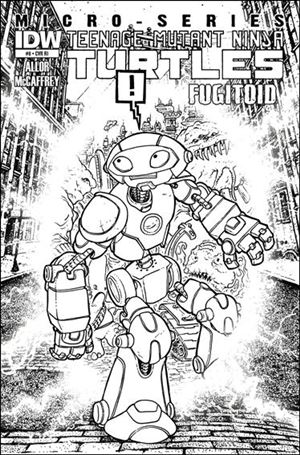 Teenage Mutant Ninja Turtles MicroSeries issue 8-C David Peterson 1:10 Black and White Cover