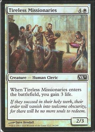 Magic the Gathering: 2011 Core Set (Base Set) card 36-B Tireless Missionaries (Foil)