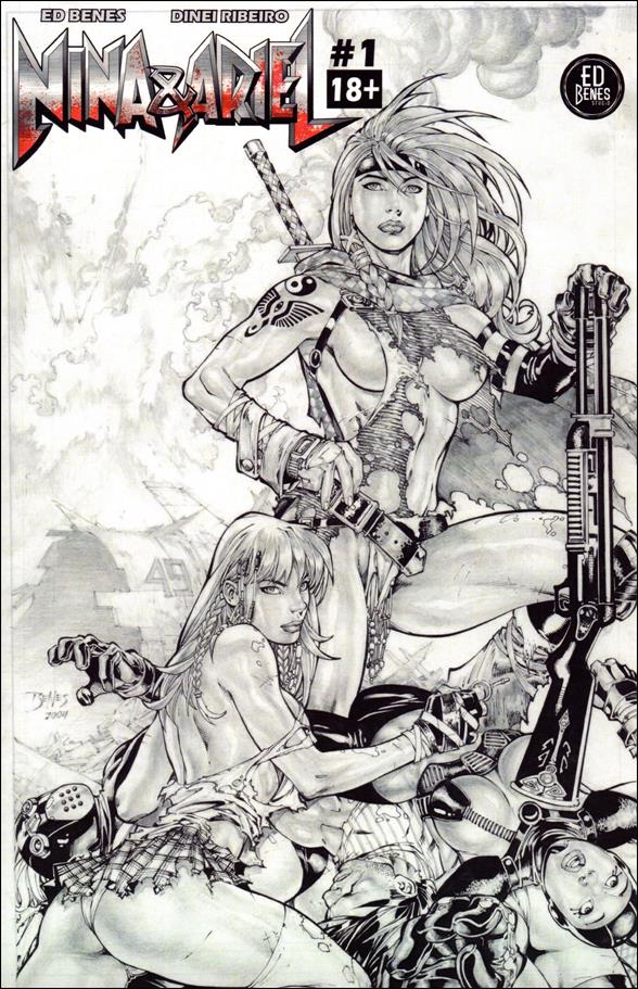 Nina and Ariel issue 1-F Vintage Cover B&W Artists Edition 1/100