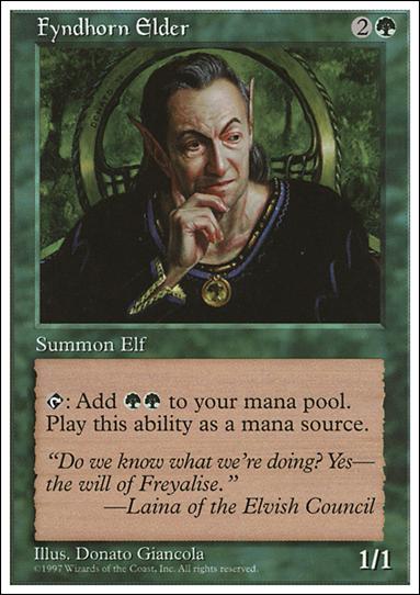 Magic the Gathering: 5th Edition (Base Set) card 297 Fyndhorn Elder