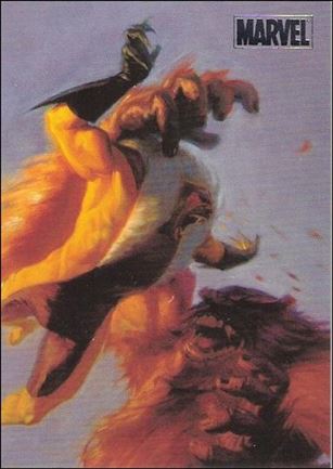 Marvel Heroes and Villains (Silver Foil Parallel Base Set) card 19 Sasquatch vs Sabretooth