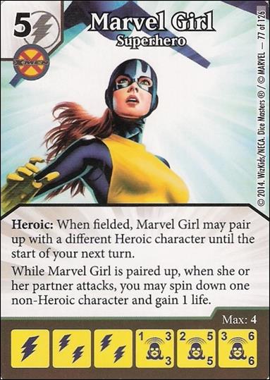 Marvel Dice Masters Uncanny X-Men  card 77 Marvel Girl: Superhero