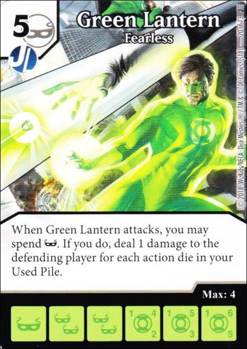 DC Comics Dice Masters Justice card 20 Green Lantern: Fearless