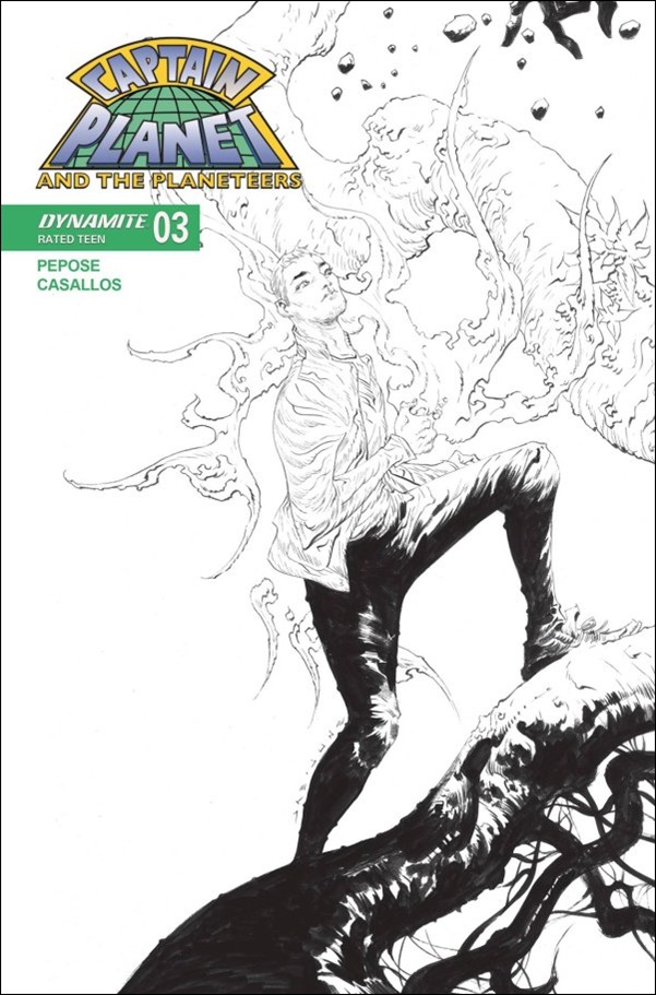Captain Planet (2025) issue 3-G Jae Lee B&W 1:10 Connecting Cover